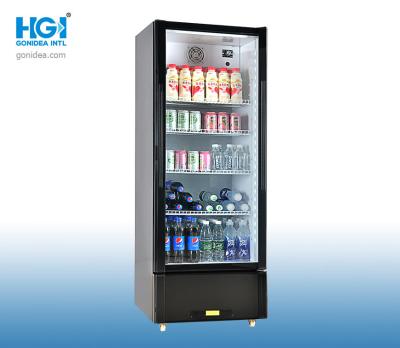 China 280L Upright Showcase Cooler Market 1.6m Double Glass Door Display Fridge for sale