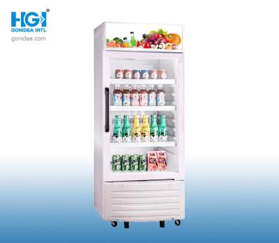 China 170L White Color Glass Display Cooler Beer showcase Refrigerator Fan Cooling for sale