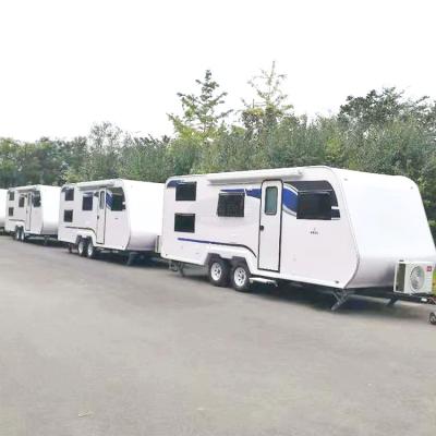 China 3.5m - 11m Fiberglass Rv Trailers Grey Water Capacity Fiberglass Camper Trailer for sale