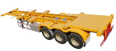 China 13 Ton Fuwa Skeleton Container Semi Trailer With 4/6/8 Sets T30/30 Chamber And ABS Brake à venda