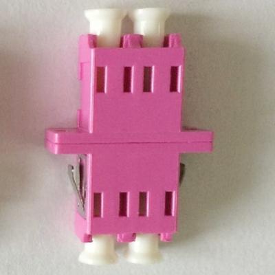 China Pink color SC type 10G OM4 LC Duplex Pink plastic Fiber Optic Adapter,low insertion loss for sale