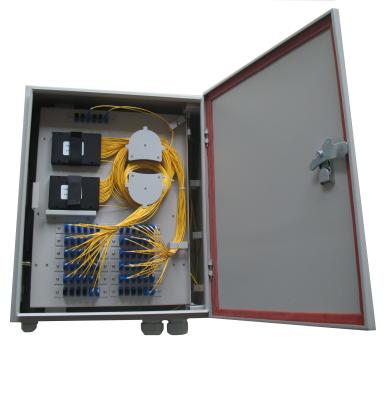 China Cold rolling steel sheet 1*64 Fiber Optic Terminal Box installed with 1*32 , 1*64 PLC ABS packing splitter for sale