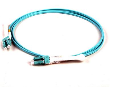 China OM3 50/125 Fiber Optic Patch Cord , multimode fiber patch cord 5Mtrs PVC aqua cable for sale