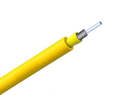China Yellow color GJSJV Coaxial Armoured Indoor Fiber Optical Cable GJSJV With 0.6mm Tight Buffer for sale