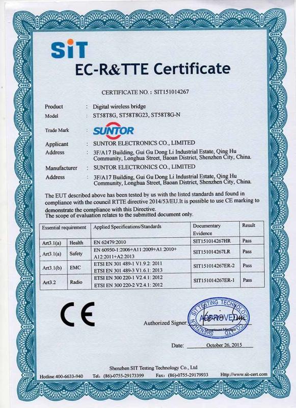 CE - Shenzhen Suntor Technology Co., Ltd.