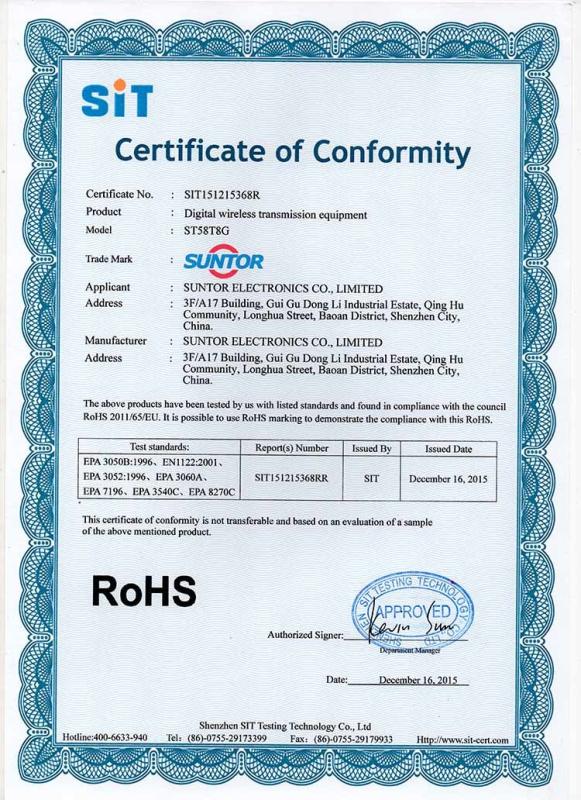 RoHS - Shenzhen Suntor Technology Co., Ltd.