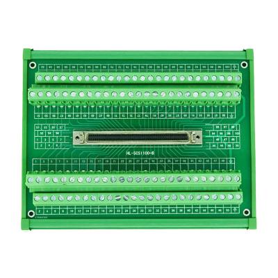 China SCSI 100 Pin Connector DIN Rail Mounting Type Terminal Blocks Module for sale