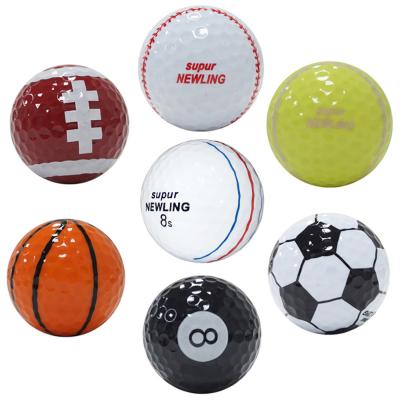 China Novelty Colorful Golf Balls Dual Layer Mini Simulation Practice Balls 7pcs a Pack for sale