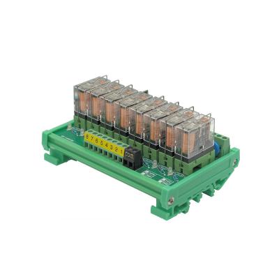 China 8 Ways Pluggable Relay Module PLC Output Amplifier Board DC 12V 24V for sale