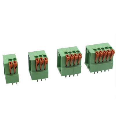 China 2.54mm Pitch PCB Screwless Spring Clamp Terminal Blocks Vertical Wiring for sale