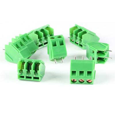 China 5.0mm Pitch PCB Mounted Screw Terminal Blocks 45° Wiring Entry for sale