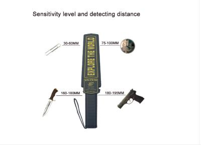 China Large Scan Area Hand Held Metal Detector 9V DC With ABS Black Enclosure Material for sale