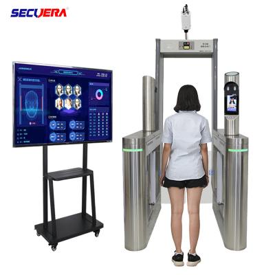 China Paseo del sistema del detector de metales a través del escáner de la temperatura con la cámara del reconocimiento de cara en venta