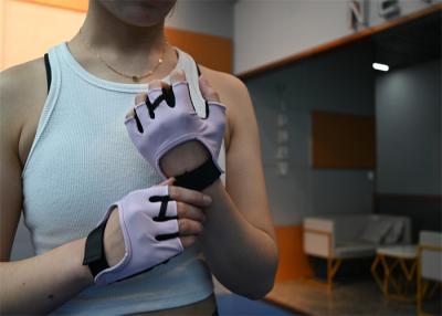 China Home Gym Pilates Gloves Open Finger Yoga Gloves For Women Purple for sale