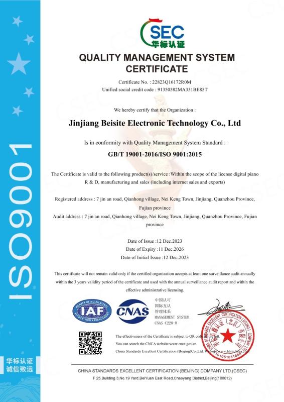 ISO - Jinjiang Chengfuxing Electronic Technology Co., Ltd.