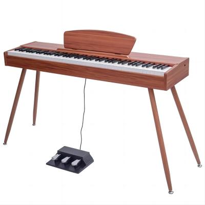 China Brown Digital Piano Manufacturer Standard Portable Keyboard Piano for sale