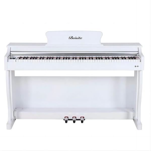 Quality White Upright Weighted Digital Piano 88 Keys OEM Stand Up Electric Piano for sale