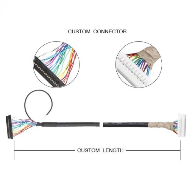 Micro Coaxial LVDS Cable Assembly JST PHDR-24VS TO JAE FI-S20S 0