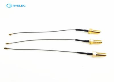 China sma rp female connector to UFL female 1.13mm grey rf pigtail cable assembly for sale