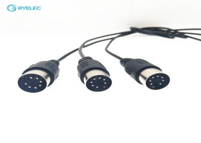 China Vehicle / Camera Custom Cable Assemblies 7 Pin Male Mini Din Connector for sale
