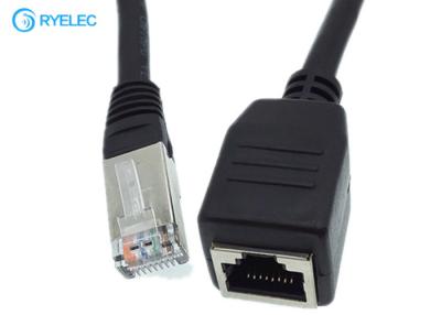 China Cat5e Rj45 Male To Female Panel Mount Network Ethernet Extension Cable for sale