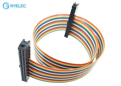 China Double Row Fc-40 2.54mm 40 Pin Female Idc With 2651 28awg 1.27mm Flat Rainbow Cable for sale