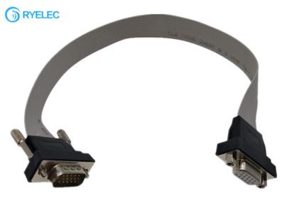 China 15pin conector plástico fêmea masculino VGA ao cabo de fita liso flexível de VGA HDB15 para eletrônico à venda
