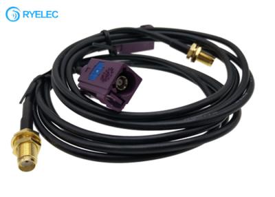 China Conector hembra de Fakra D al cable auto de la antena de radio de la coleta coaxial femenina del cable RG174 de SMA en venta