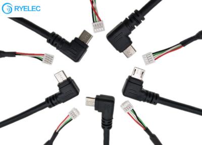 China Right Angle Micro Usb Male Connector To Jst Gh 4 Pin 1.25mm Pitch Data Cable for sale