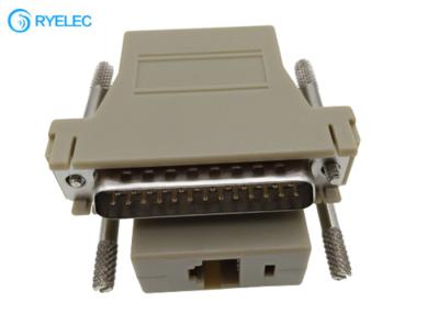 China 25 Pin Serial Db25 Rs232 Male To Rj45 Network Female Modular Adapter Ivory Color for sale