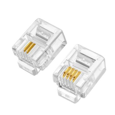 China Ethernet Connections 6 Pin Telephone 6p4c 6p6c Rj11 Network Patch Cord for sale