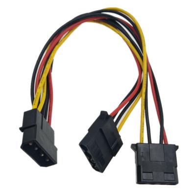 China 4 Pin Male 1 To 2 * 4 Pin Famale IDE 4 Pin Sata Power Y Cable for sale