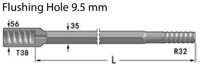 T38 Hex 32mm R32 Thread Drill Rod R38 Hex 35mm R32 Drifter Rod R32 R38 T38 Hex Rod 6