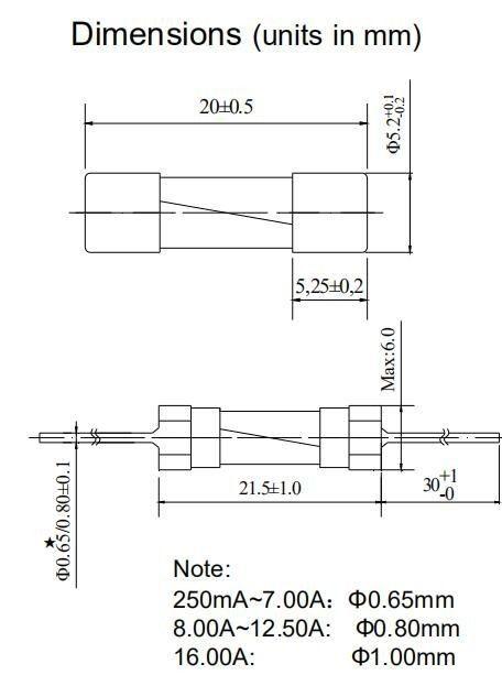 5x20mm Miniature Cartridge Fuse 1