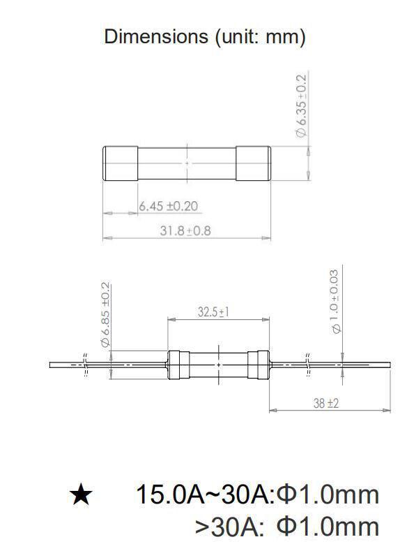 6.35x30mm 6X30mm Miniature Cartridge Fuse Ceramic Quick Blow Fast Acting 7