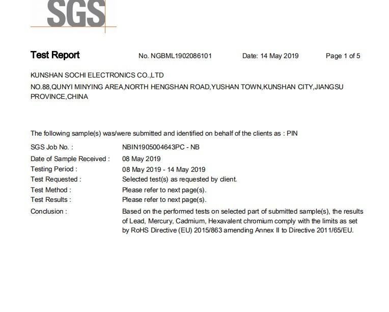 SGS - Kunshan Sochi Electronics Co.,Ltd