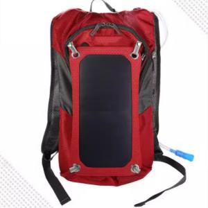 China High End Plaid Fabric Solar Powered Backpack Rechargeable  Solar Travel Backpack for sale