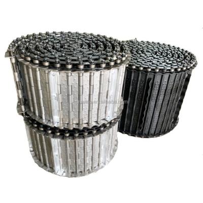 China Cnc Machine Steel Scraps Chips Stainless Steel Conveyor Belt Hinged Metal Belts for sale