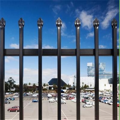 China Black Outdoor Metal Picket Steel Fence 6ft X 8ft Wrought Iron Garden Fence for sale