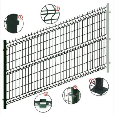 Chine Panneaux de clôture en PVC vert 3D V courbée en fil de fer galvanisé chaud à vendre