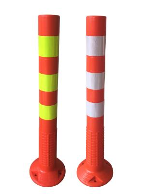 China 30inch Orange Road Safety Warning Post Flexible Traffic Pole for sale