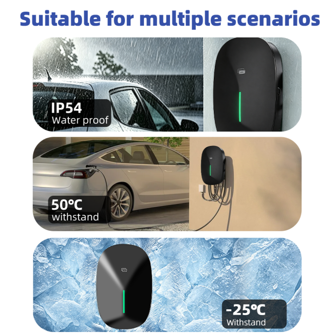 11KW 3 Phase Wallbox Type2 Type 1 Wi-Fi TUYA App Control RFID Smart Home Residential Level 2 Home Charging Solution Unit