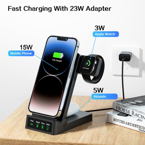 Quality Phones 3 In One Charger 3 1 Wireless Charging Station 22.5PD Charging Protocol for sale