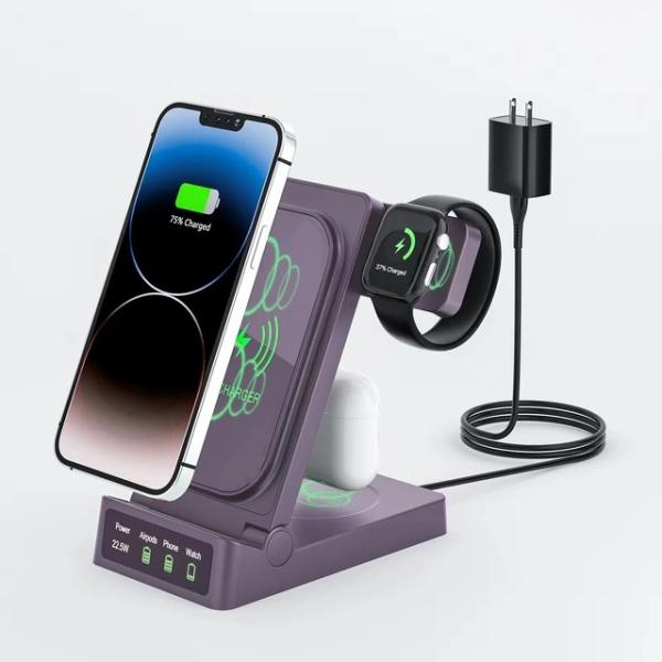 Quality 22.5w 3 In One Charger 3 1 Charging Station Output For Air Pods 5W for sale