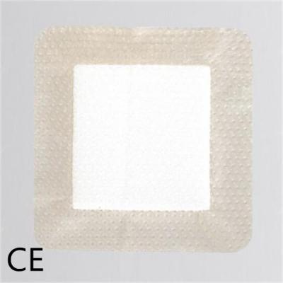 China Sterile Adhesive Silicone Foam Wound Dressing High Absorbent 6x6 for sale