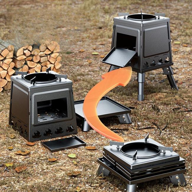 wood stove 3-steps to folded quickly