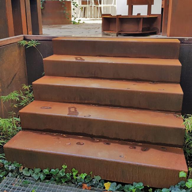 corten steel stair
