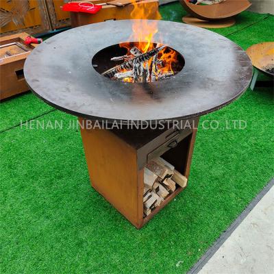 China CE Wood Fuel Steel BBQ Grill Outdoor Barbecue Grill 500*500*1000mm en venta