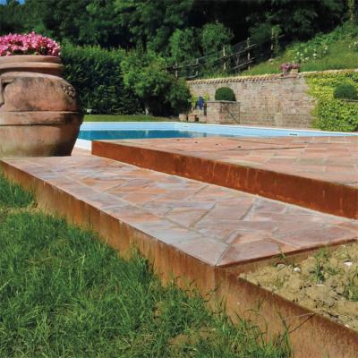 China non rusting  Corten Steel  Lawn Edging 2.4m Rusted Steel Garden Edging for sale