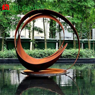 China Rustic Red Metal Art Garden Corten Steel Sculpture For Landscaping for sale